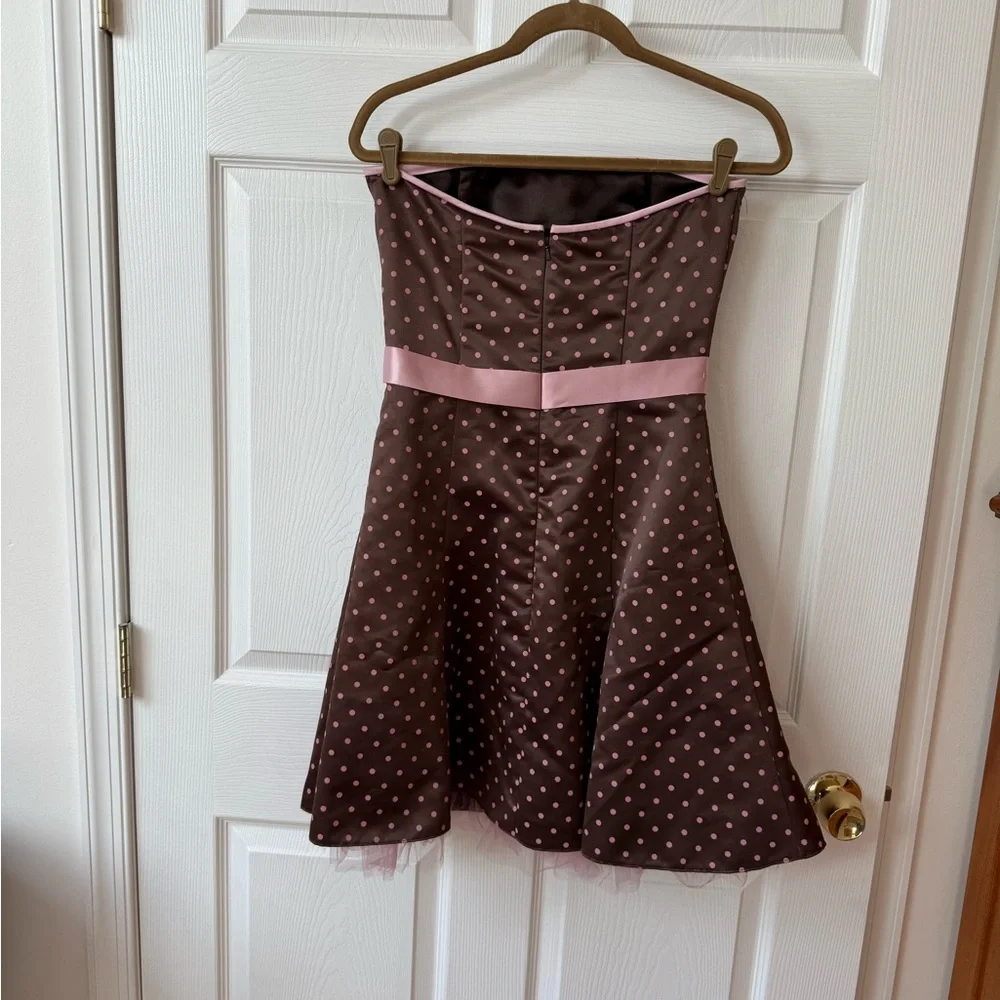 Jessica McClintock for Gunne Sax Mini Dress with Polka Dots 7/8 - Picture 3 of 6